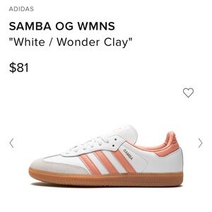 Adidas sambas with pink stripes